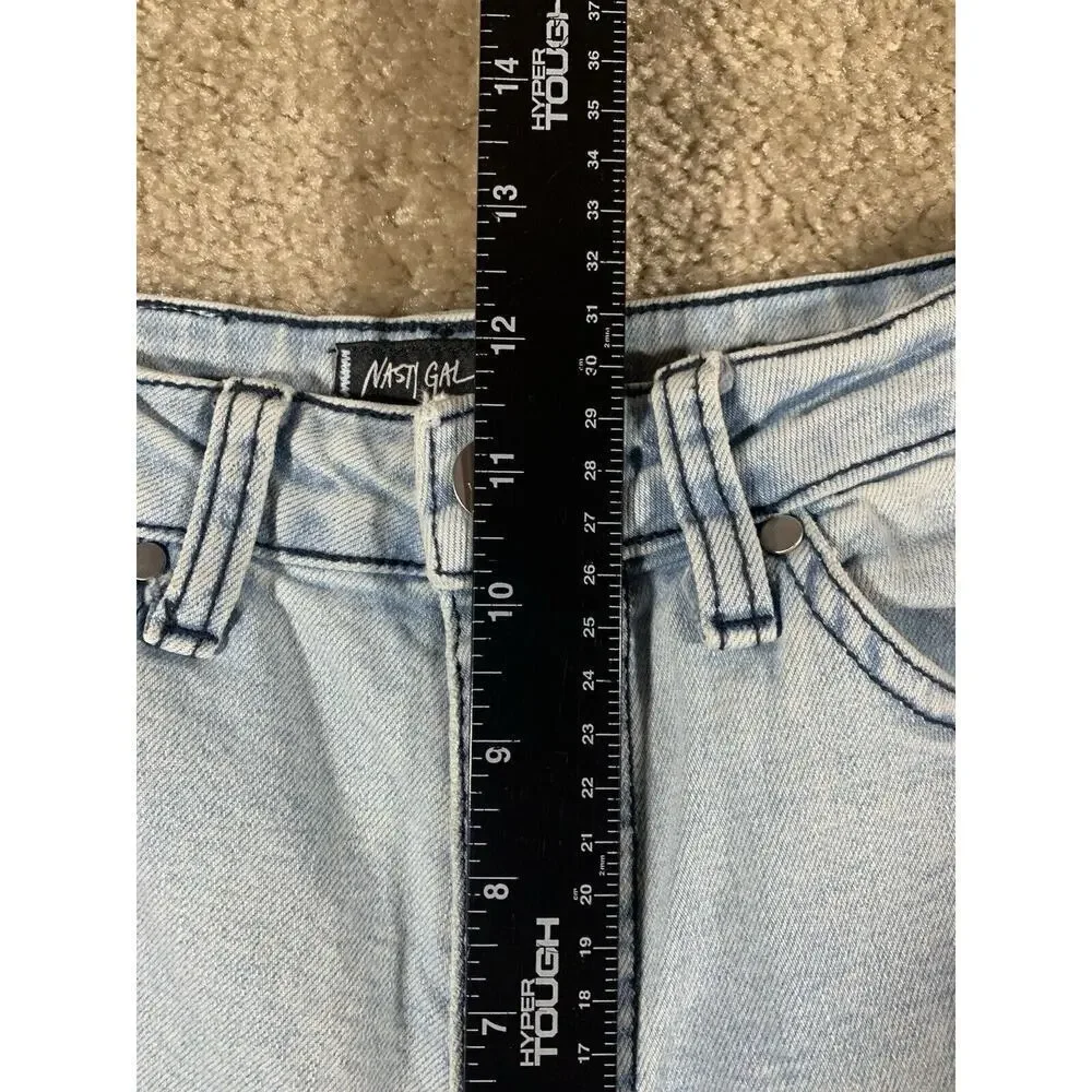 Nasty Gal Women's Size 25 Blue Skinny Distressed Light Wash Jeans 232